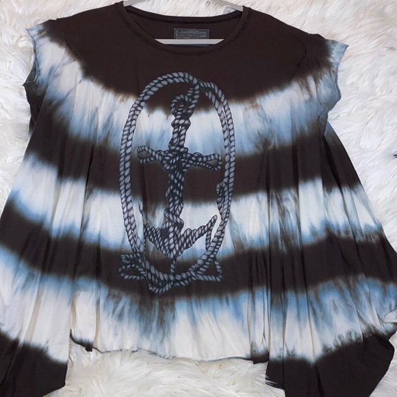 All Saints Tops - All saints anchor tie dye top small